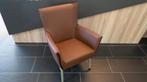 Fauteuil Label Foxxy  bruin leer, Ophalen of Verzenden, Zo goed als nieuw, 75 tot 100 cm, Leer