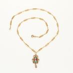 Ketting met hanger - 18 karaat Geel goud - Limoges, Sieraden, Tassen en Uiterlijk