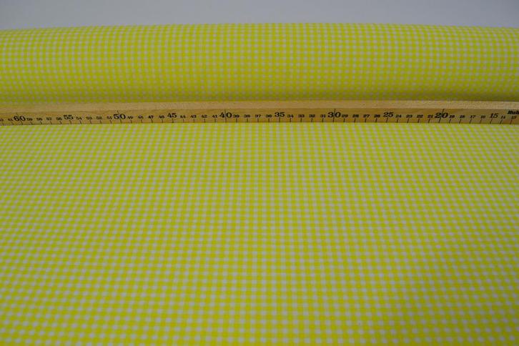Boerenbont Ruitjes 0.3 CM Geel, Hobby en Vrije tijd, Stoffen en Lappen