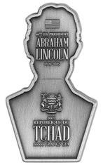 Tsjaad. 10.000 Francs 2022 Abraham Lincoln Shaped 2 Oz, Postzegels en Munten, Munten | Europa | Niet-Euromunten