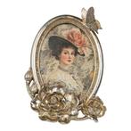 Fotolijst ovaal vlinder hars zilver 14,3x4x20,4cm, Verzenden, Nieuw