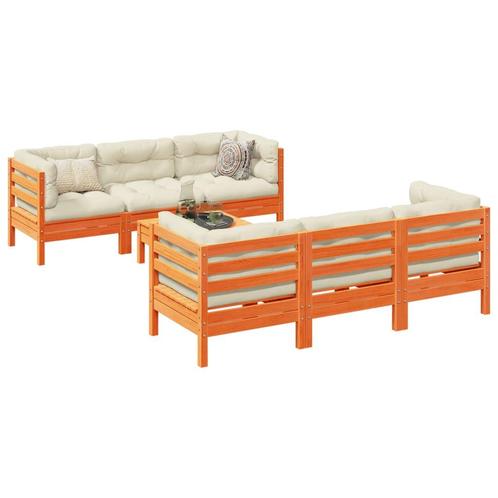 vidaXL 7-delige Loungeset met kussens massief grenenhout, Tuin en Terras, Tuinsets en Loungesets, Loungeset, Nieuw, Verzenden