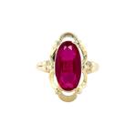 Gouden vintage ring met robijn 14 krt, Ophalen of Verzenden, Nieuw