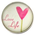 Fako Bijoux® - Click Button - Glas - Love Life Hart, Verzenden, Nieuw