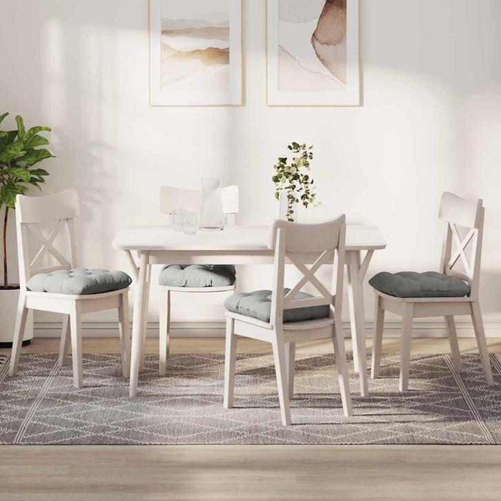 vidaXL Zitkussens 4 pcs Lichtgrijs 45 x 45 cm Microvezel, Huis en Inrichting, Woonaccessoires | Kussens, Nieuw, Verzenden