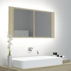 vidaXL Badkamerkast met spiegel LED 90x12x45 acryl sonoma, Verzenden, Nieuw