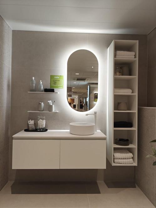 Showmodel Badmeubel 120cm mat wit met waskom  en kraan 0036, Huis en Inrichting, Badkamer | Badkamermeubels, Wastafelkast, Nieuw