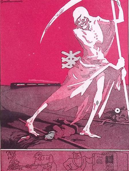 Spotprent over onveilige spoorwegovergangen (lijst optie), Antiek en Kunst, Kunst | Litho's en Zeefdrukken, Verzenden