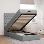 vidaXL Ottoman bed met matras en LEDs 90x190cm stof, 90 cm, Eenpersoons, Verzenden, Nieuw