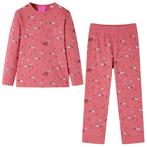vidaXL Kinderpyjama met lange mouwen 128 oudroze, Kinderen en Baby's, Kinderkleding | Overige, Verzenden, Nieuw
