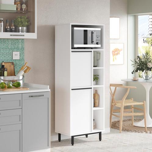 Keukenkast Vesanto 161,5x60x35,5 cm wit en zwart [en.casa], Huis en Inrichting, Keuken | Keukenelementen, Nieuw, Verzenden