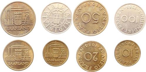 10,20,50,100 1954 Duitsland 10,20,50 100 Franken Saarland..., Postzegels en Munten, Munten | Europa | Niet-Euromunten, Verzenden