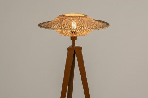 Rietveld Vloerlampen - Bruin, Naturel - Metaal, Rotan, Huis en Inrichting, Lampen | Vloerlampen, Verzenden