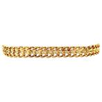 Gouden armband dubbele gourmet 19 cm 18 krt, Sieraden, Tassen en Uiterlijk, Armbanden, Nieuw, Ophalen of Verzenden
