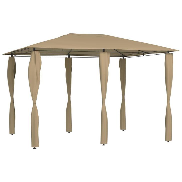 vidaXL Prieel met paalhoezen 160 g/m² 3x4x2,6 m taupe, Tuin en Terras, Partytenten, Nieuw, Verzenden