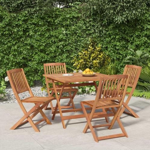 vidaXL 5-delige Eethoek massief acaciahout, Tuin en Terras, Tuinsets en Loungesets, Nieuw, Hardhout, Verzenden