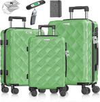 KESSER® Reiskofferset - 3-delig - ABS- Kofferset - Groen, Verzenden, Nieuw