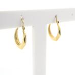 Gouden gefacetteerde creolen | Ø 14 mm (subtiele oorringen), Sieraden, Tassen en Uiterlijk, Oorbellen, Ophalen of Verzenden, Gebruikt