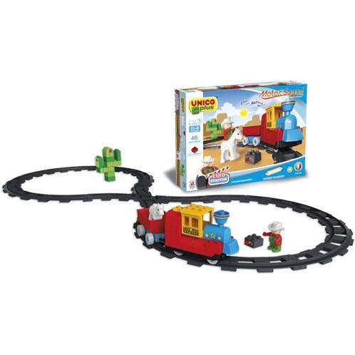 Unico Plus Elektrische Stoomtrein - 46 delig -West Express, Kinderen en Baby's, Speelgoed | Duplo en Lego, Nieuw, Verzenden