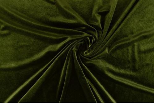 10 meter stretch fluweel - Mosgroen, Hobby en Vrije tijd, Stoffen en Lappen, 120 cm of meer, 200 cm of meer, Groen, Nieuw, Polyester