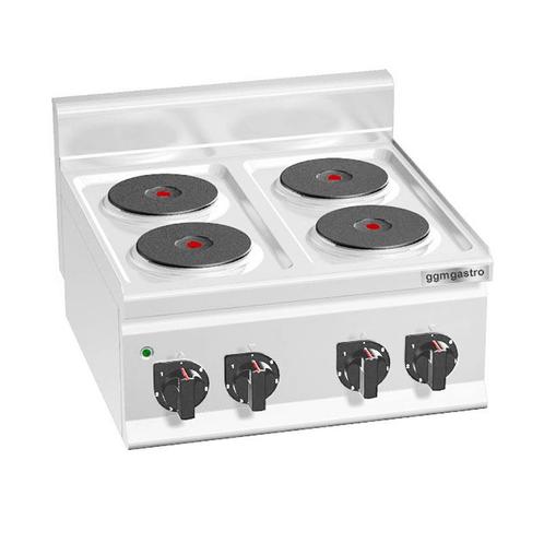 GGM Gastro | Elektrisch fornuis - 8 kW - 4 ronde kookplaten, Witgoed en Apparatuur, Fornuizen, Inbouw, Nieuw, Verzenden