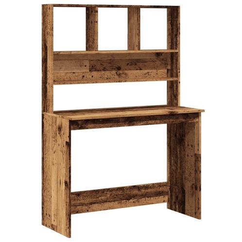 vidaXL Bureau met schappen 102x45x148 cm bewerkt hout oud, Huis en Inrichting, Bureaus, Nieuw, Verzenden