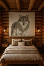 Arazzo in jacquard van alpaca Majestueuze wolf, kracht en