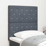 vidaXL Fluwelen Hoofdbord Geruit Donkergrijs 80 cm Fluweel, Verzenden, Nieuw, Grijs, Stof
