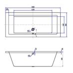 Ligbad Xellanz Santino SQ Inbouw 180x80x49 cm Acryl Mat Wit, Ophalen of Verzenden, Nieuw