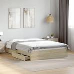 vidaXL Bedframe met lades bewerkt hout sonoma eikenkleurig, Huis en Inrichting, Slaapkamer | Bedden, Bruin, Verzenden, 140 cm