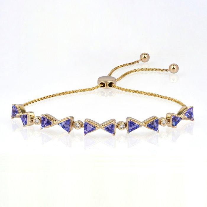 Armband - 14 karaat Geel goud - 2.73ct. tw. Tanzaniet -, Sieraden, Tassen en Uiterlijk, Armbanden