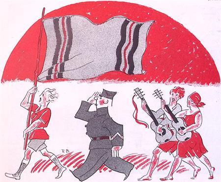 Spotprent over de A.J.C. (lijst optie, Lithos), Antiek en Kunst, Kunst | Litho's en Zeefdrukken, Verzenden