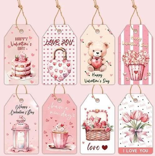 Bloemenkaartjes valentijnkaartjes 8 verschillende set van 48, Hobby en Vrije tijd, Knutselen, Nieuw, Ophalen of Verzenden