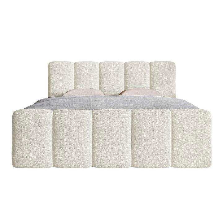 Boxspringbed Manitoba - Bouclé stof - 180 x 200 cm - Crème, Huis en Inrichting, Slaapkamer | Boxsprings, Nieuw, Verzenden
