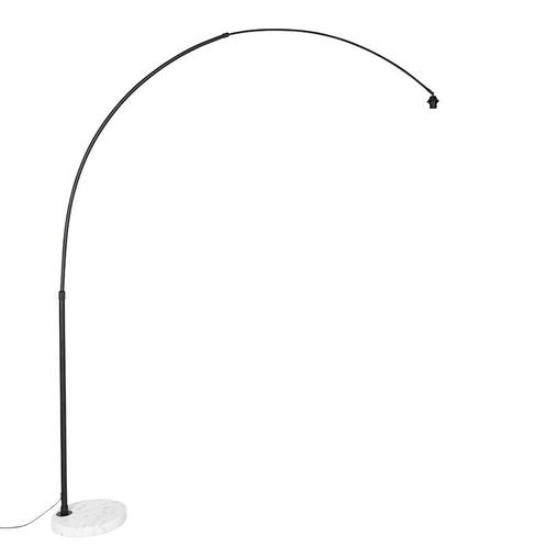 Moderne booglamp zwart met wit verstelbaar zonder kap - XXL, Huis en Inrichting, Lampen | Vloerlampen, Nieuw, Overige materialen