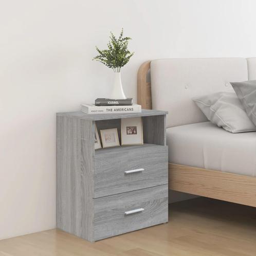 vidaXL Nachtkastje 50x32x60 cm grijs sonoma eikenkleurig, Huis en Inrichting, Slaapkamer | Nachtkastjes, Nieuw, Minder dan 45 cm