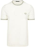 Fred Perry M1588 Twin Tipped T-shirt Off-White maat L Heren, Kleding | Heren, T-shirts, Maat 52/54 (L), Verzenden, Beige, Nieuw