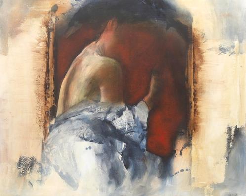 Hans van Horck (1952), Nude with robe, Antiek en Kunst, Kunst | Schilderijen | Modern