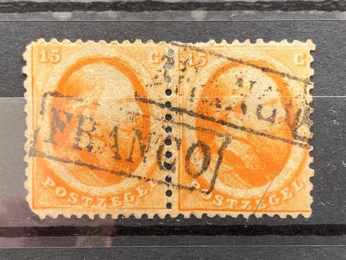Nederland 1864 - Koning Willem III tweede emissie 15 cent, 8, Postzegels en Munten, Postzegels | Nederland