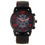 Fako® - Herenhorloge - Pinbo - GT Deluxe - Rood, Sieraden, Tassen en Uiterlijk, Horloges | Dames, Nieuw, Verzenden