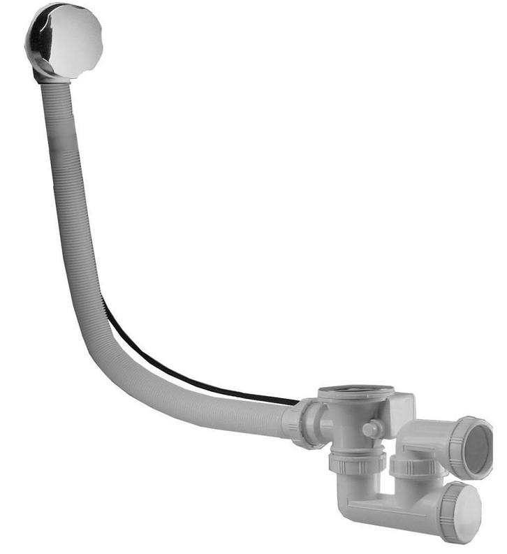 Verlengde bad-plugoverloop-combinatie+waste chroom 40mm, Doe-het-zelf en Verbouw, Buizen en Afvoer, Nieuw, Verzenden