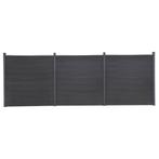 vidaXL Schuttingpaneelset 526x186 cm HKC grijs, Verzenden, Nieuw, Kunststof, 1 tot 2 meter