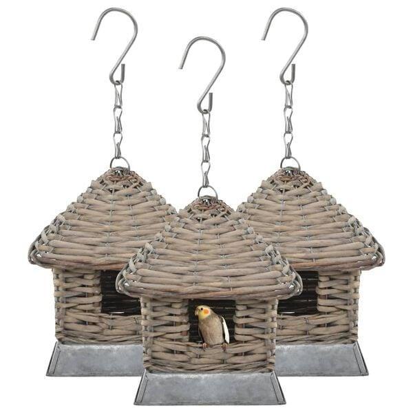 3 Wicker Vogelhuisjes | tweedekansje | 40% Korting, Tuin en Terras, Vogelhuisjes en Vogelbaden, Nieuw, Ophalen of Verzenden