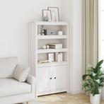 vidaXL buffetkast 80x35x154 cm massief grenenhout wit, Verzenden, Nieuw, 50 tot 100 cm, Minder dan 100 cm