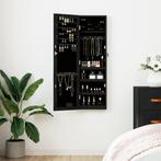 vidaXL Sieradenkast met spiegel en LED wandgemonteerd zwart, Huis en Inrichting, Verzenden, Nieuw