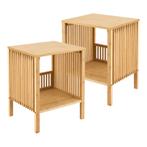 Nachtkast Varde 50x38,5x33 cm set van 2  bamboe [en.casa], Huis en Inrichting, Tafels | Bijzettafels, Verzenden, Nieuw