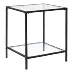 Bijzettafel Norrtälje met plank glas 55x45x45 cm zwart, Verzenden, Nieuw