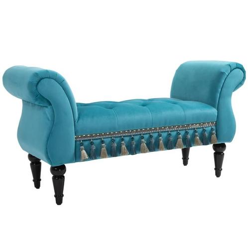 TRUUSK Luxe Bankkruk Blauw - Gestoffeerd met Polyester - Sch, Huis en Inrichting, Banken | Bankstellen, Nieuw, Verzenden
