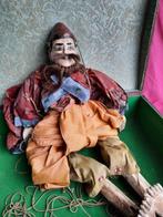 Figuur - Houten Marionnette + Koffer  (2) - hout - touw -, Antiek en Kunst, Curiosa en Brocante