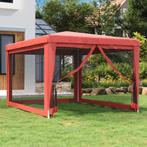 vidaXL Partytent met 4 mesh zijwanden 3x4 m HDPE rood, Verzenden, Nieuw, Partytent